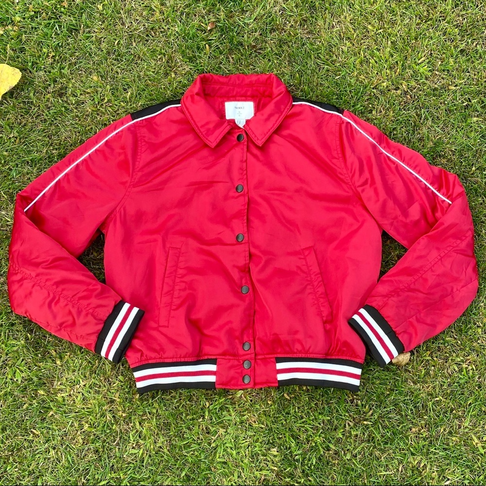 Red Varsity Bomber Jacket